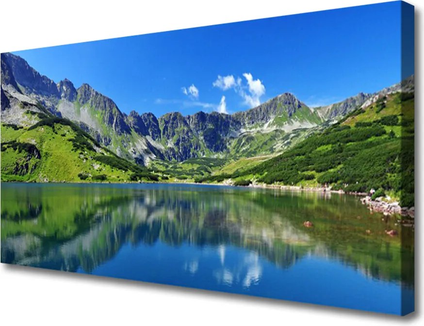 Obraz canvas Spokój Górskiego Jeziora
