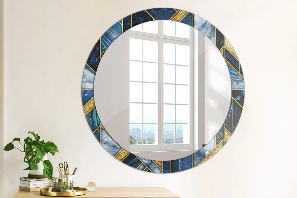 Lustro dekoracyjne okrągłe Nowoczesny marmur