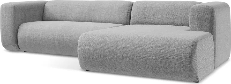 Jasnoszary narożnik (prawostronny/z szezlongiem) Ekahi – Makamii