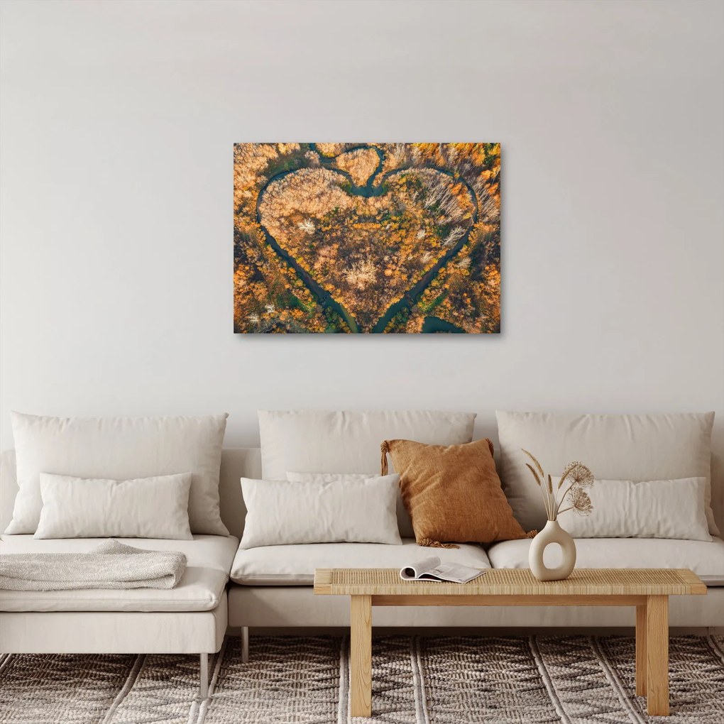Obraz - Rzeka w kształcie serca (70x50 cm)