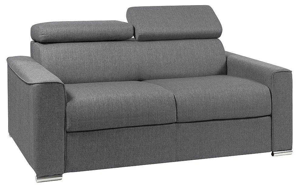 Kanapa 2-osobowa z ekspresowym mechanizmem rozkładania z tkaniny VIZIR - Kolor: szary - Miejsce do spania: 120 cm - Materac 22 cm