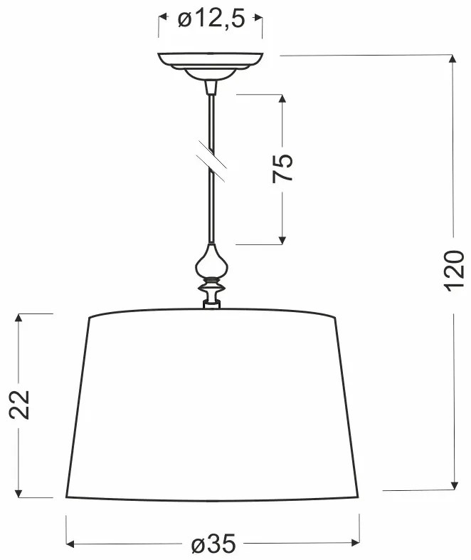 Wisząca lampa z czarnym abażurem - C8-R21