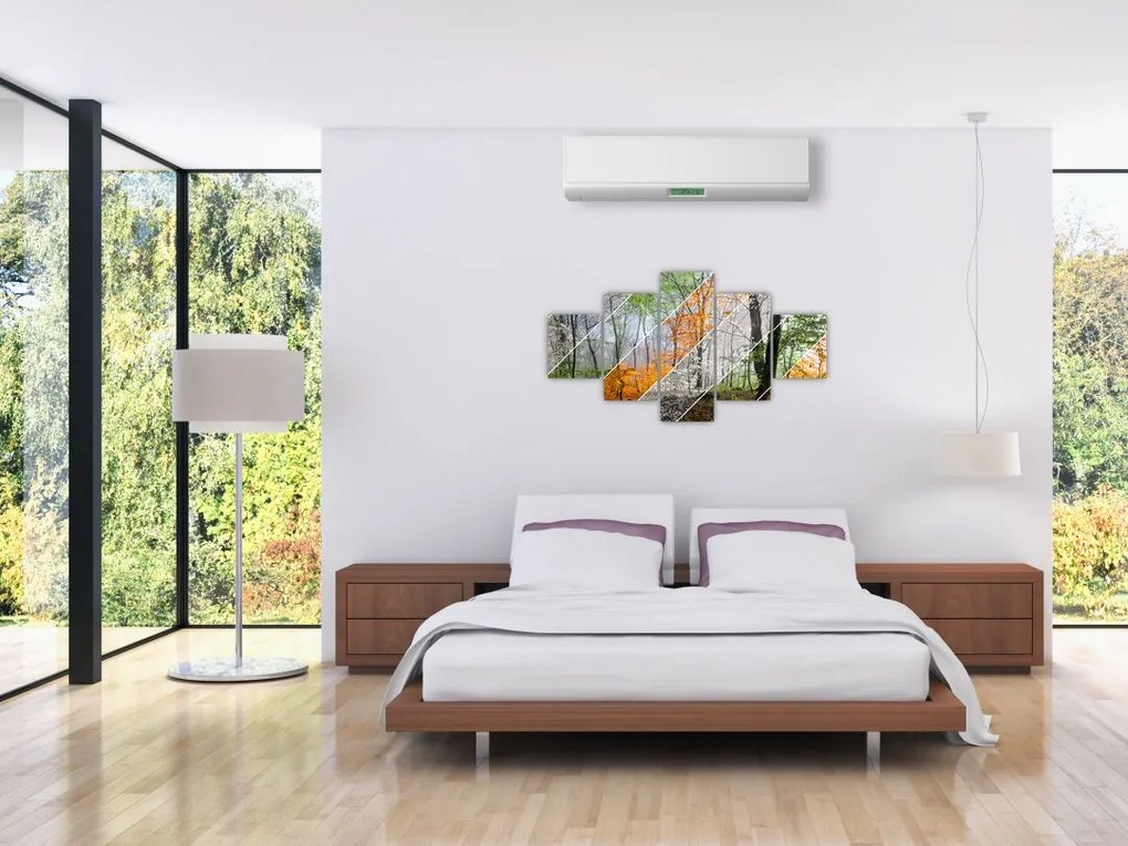 Obraz - Zmieniające się pory roku (125x70 cm)