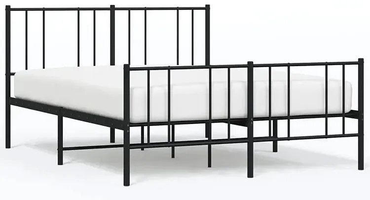 Czarne metalowe łóżko małżeńskie w stylu loft 140x200cm - Quzi