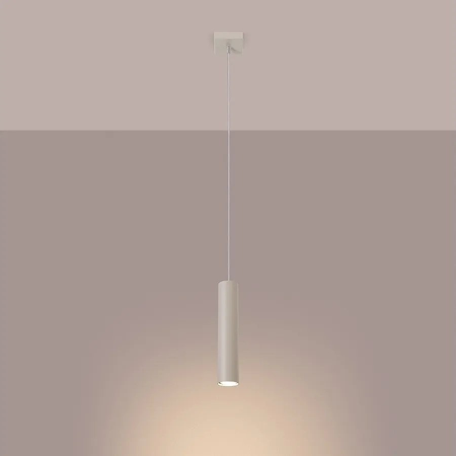 Lampa wisząca loft Toris, stal - 1 źródło światła 3000K - L.8 x H.118 cm - beżowy