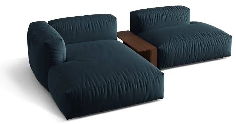 Ciemnoniebieski narożnik modułowy (lewostronny) Martina – Micadoni Home