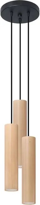 Drewniana lampa wisząca tuba - 7X S168 K7-E18