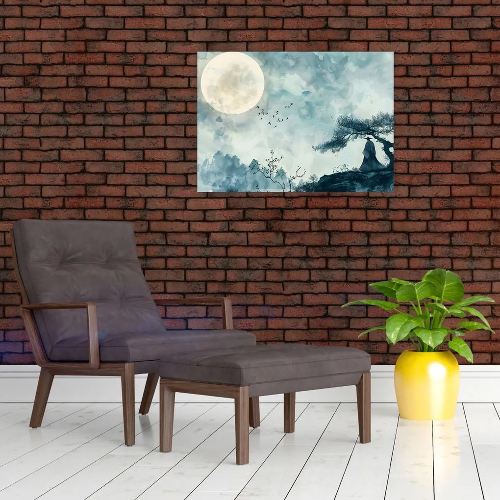 Obraz - Malowanie księżyca w pełni (70x50 cm)