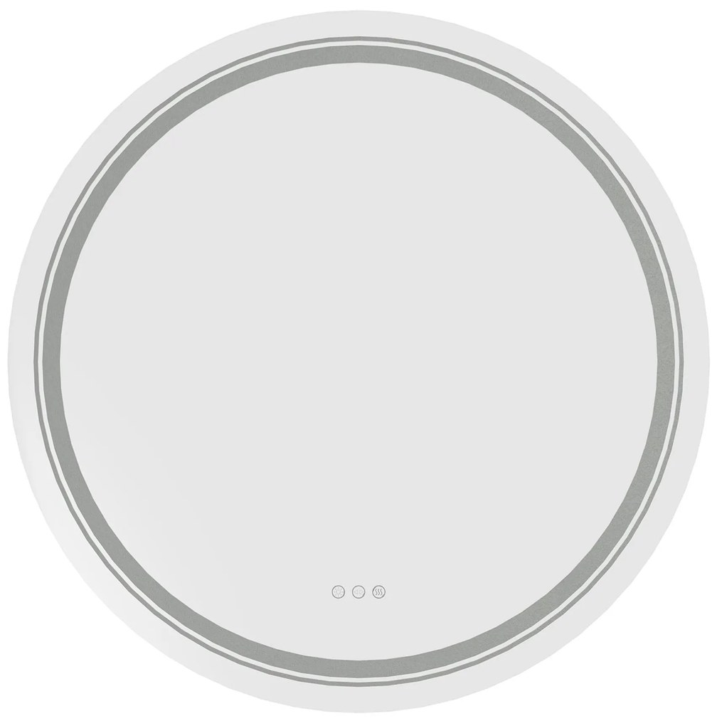 Lustro ścienne łazienkowe, okrągłe 60 cm, podświetlane srebrne DOVER 60