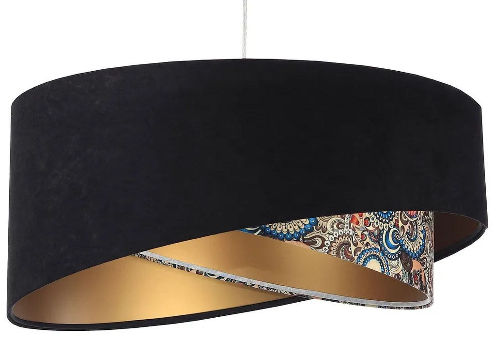 Czarno-złota lampa wisząca z wzorem - EX997 S0-C09