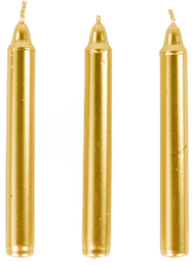 Metaliczne świece stołowe z parafiny, 10 cm