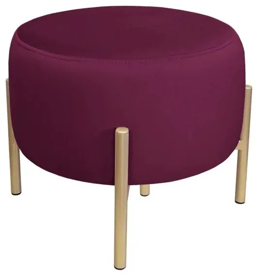 Pufa WILFRED MG VELVET śliwkowa/złota ATOS