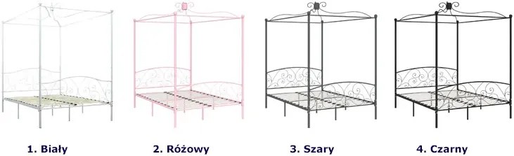 Szare łóżko małżeńskie z baldachimem 180x200 cm Z7-M76