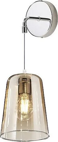 Kinkiet z kloszem, oprawka E27, maks. 60 W, minimalistyczny design, regulowana wysokość, maks. 250 cm, bursztynowy