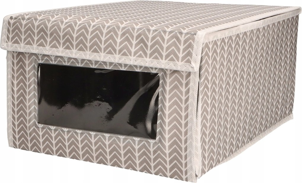 Organizer tekstylny jodełka z oknem 34x29x19 cm pudełko do szafy domu biura