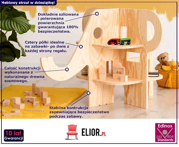 Regał dziecięcy w kształcie słonia R8-P77