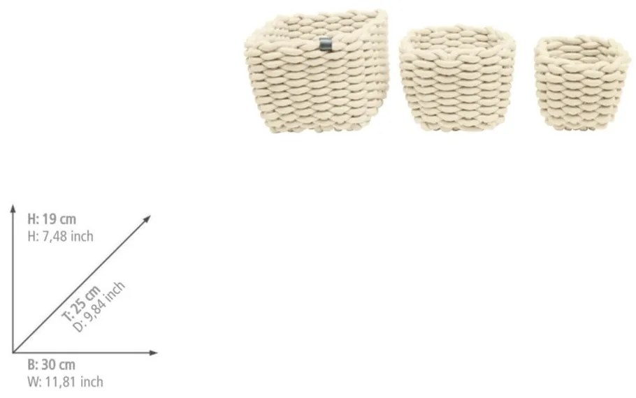 Tekstylne koszyki zestaw 3 szt. 30x25x19 cm Tom Tailor – Wenko