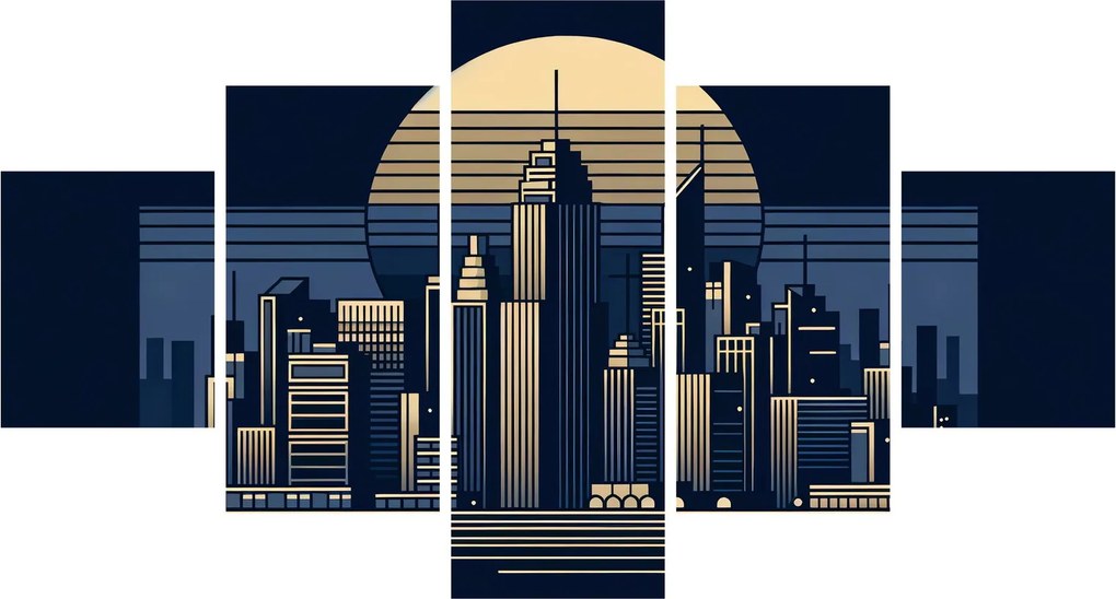 Obraz – Geometryczne miasto (125x70 cm)