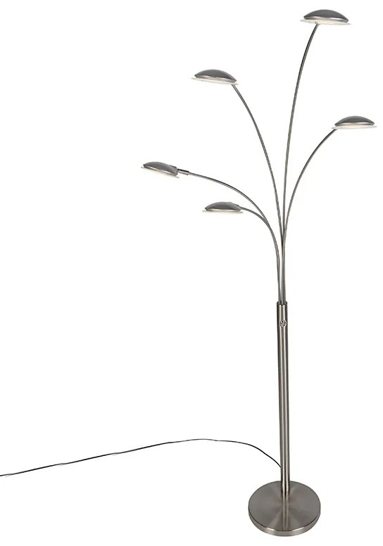 Lampa stojąca stalowa w komplecie z LED z dotykowym ściemniaczem - Sixties Trento