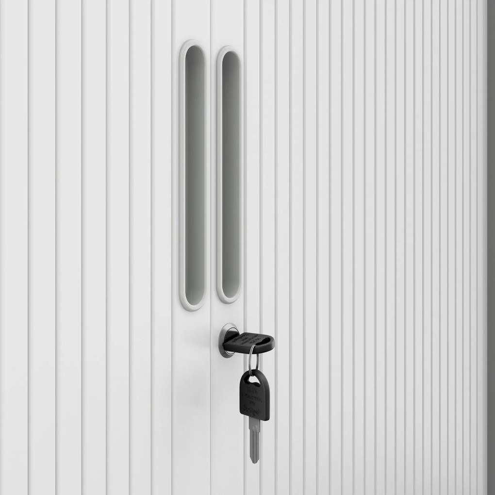 Szafa biurowa na akta z roletą Damian 90x45x185 cm biała