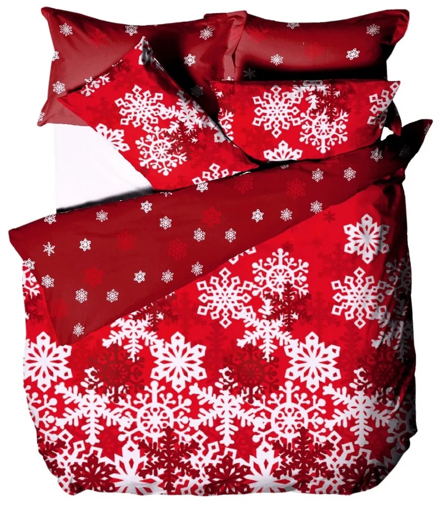 B.E.S. Petrovice Flanelowa pościel Czerwona zimowabajka, 140 x 200 cm, 70 x 90 cm