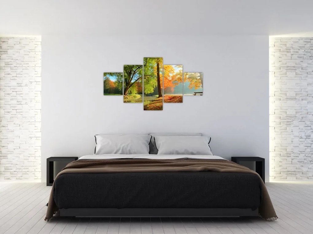 Obraz - Spokojny jesienny krajobraz (125x70 cm)