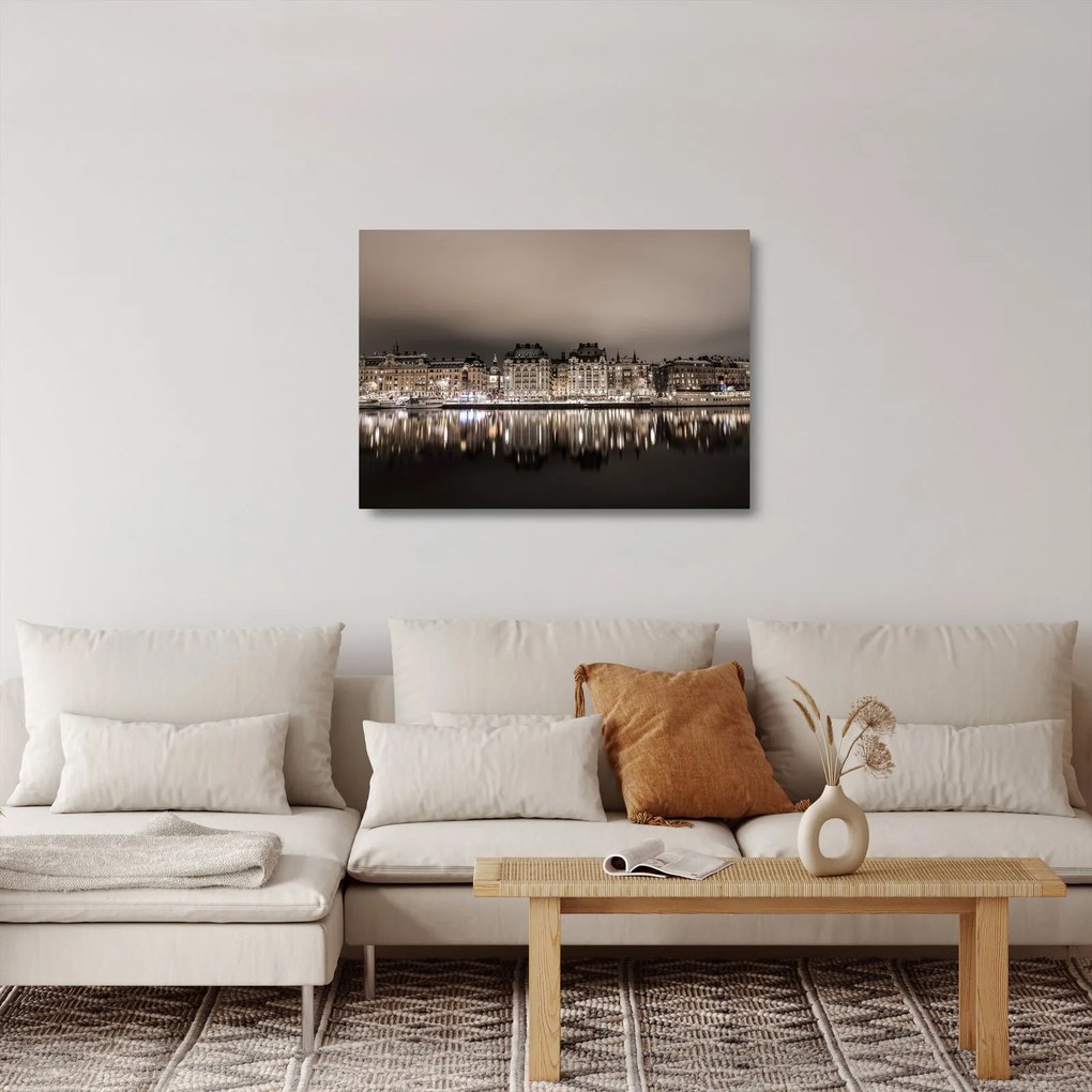 Obraz na szkle - miasto o zmierzchu (70x50 cm)