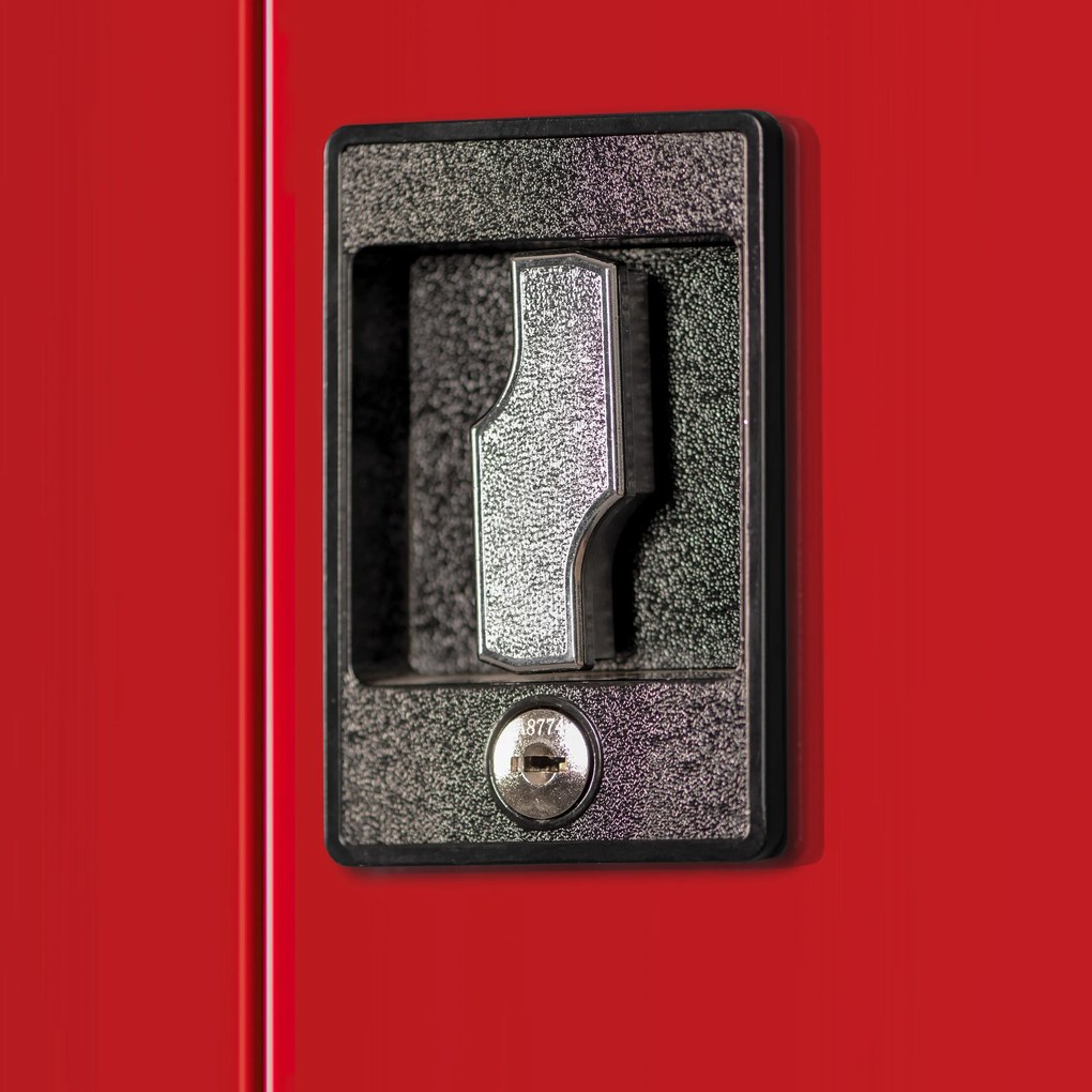 Warsztatowo-narzędziowa szafa metalowa BRUNO, 920 x 1850 x 500 mm, antracytowo-czerwona