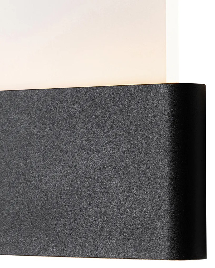 Oświetlenie ścienne zewnętrzne czarne z LED-em z numerami domu IP54 - Kandi