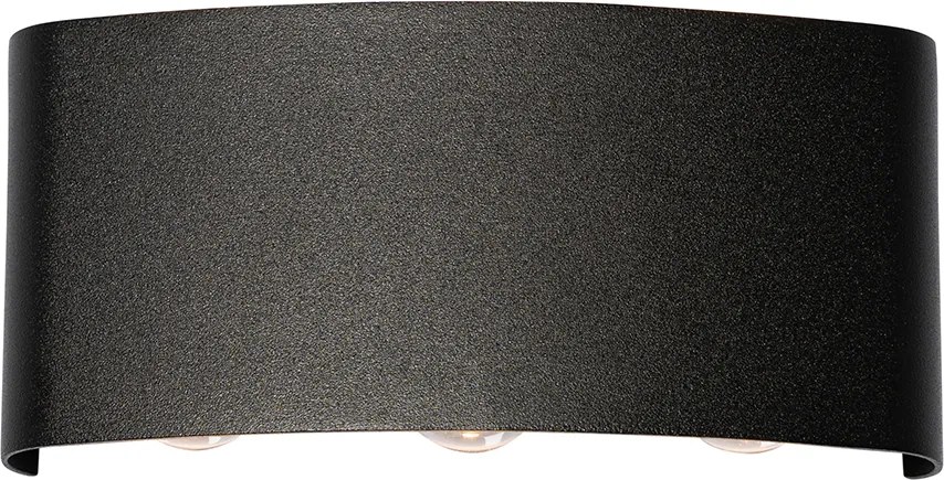 Lampa ścienna zewnętrzna czarna w tym LED 6-świateł IP54 - Silly