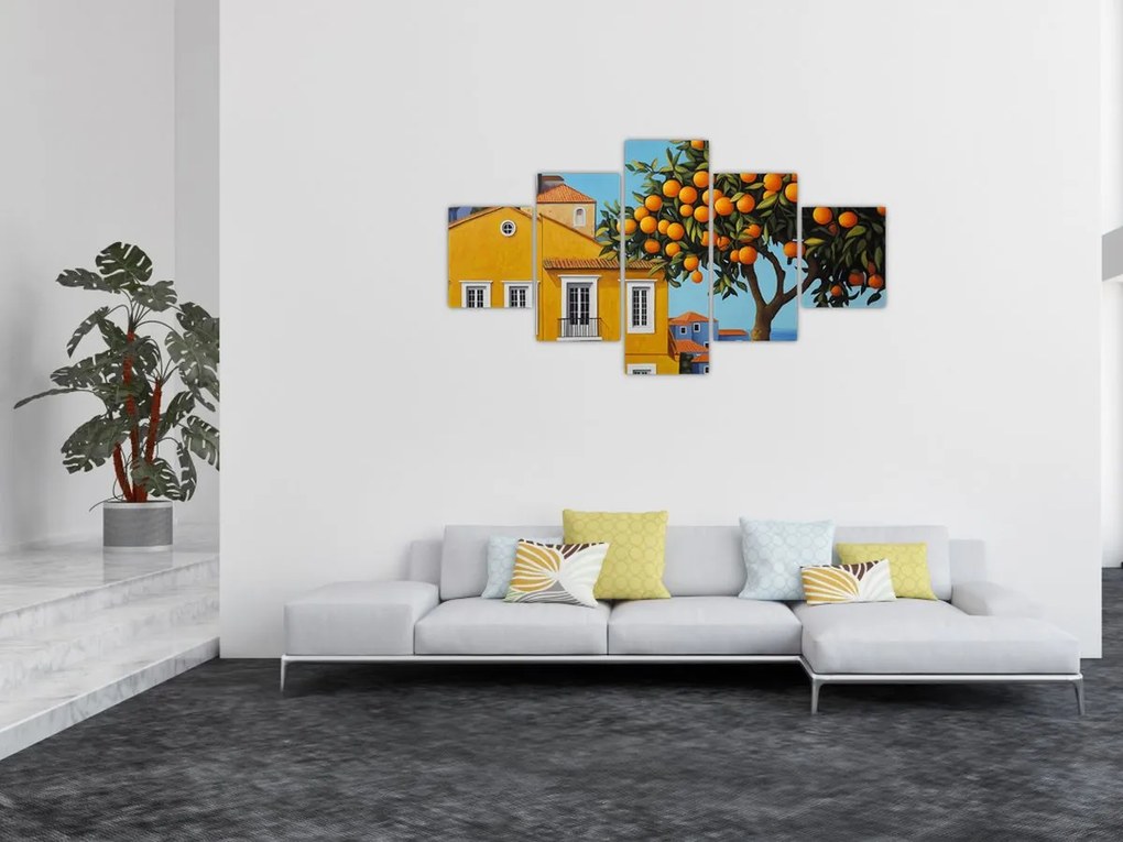 Obraz - Drzewo pomarańczowe (125x70 cm)