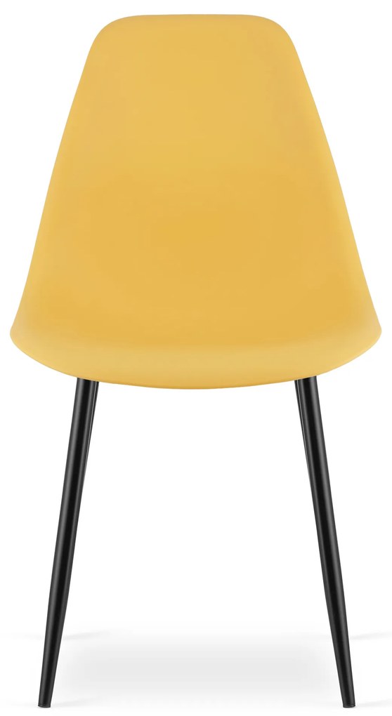 Zestaw 2 musztardowych krzeseł OSAKA z czarnymi nogami
