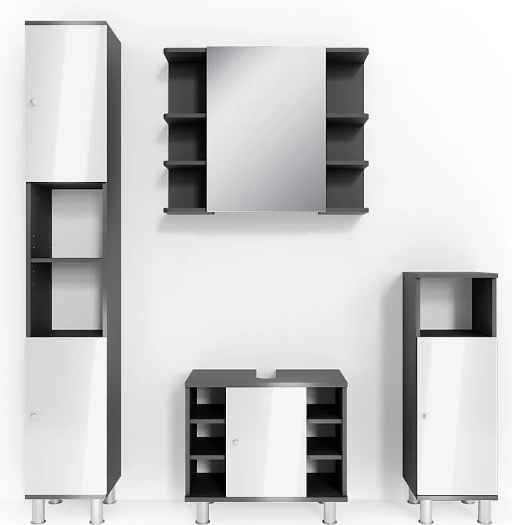 Zestaw mebli łazienkowych antracyt 60x32x54 fynn