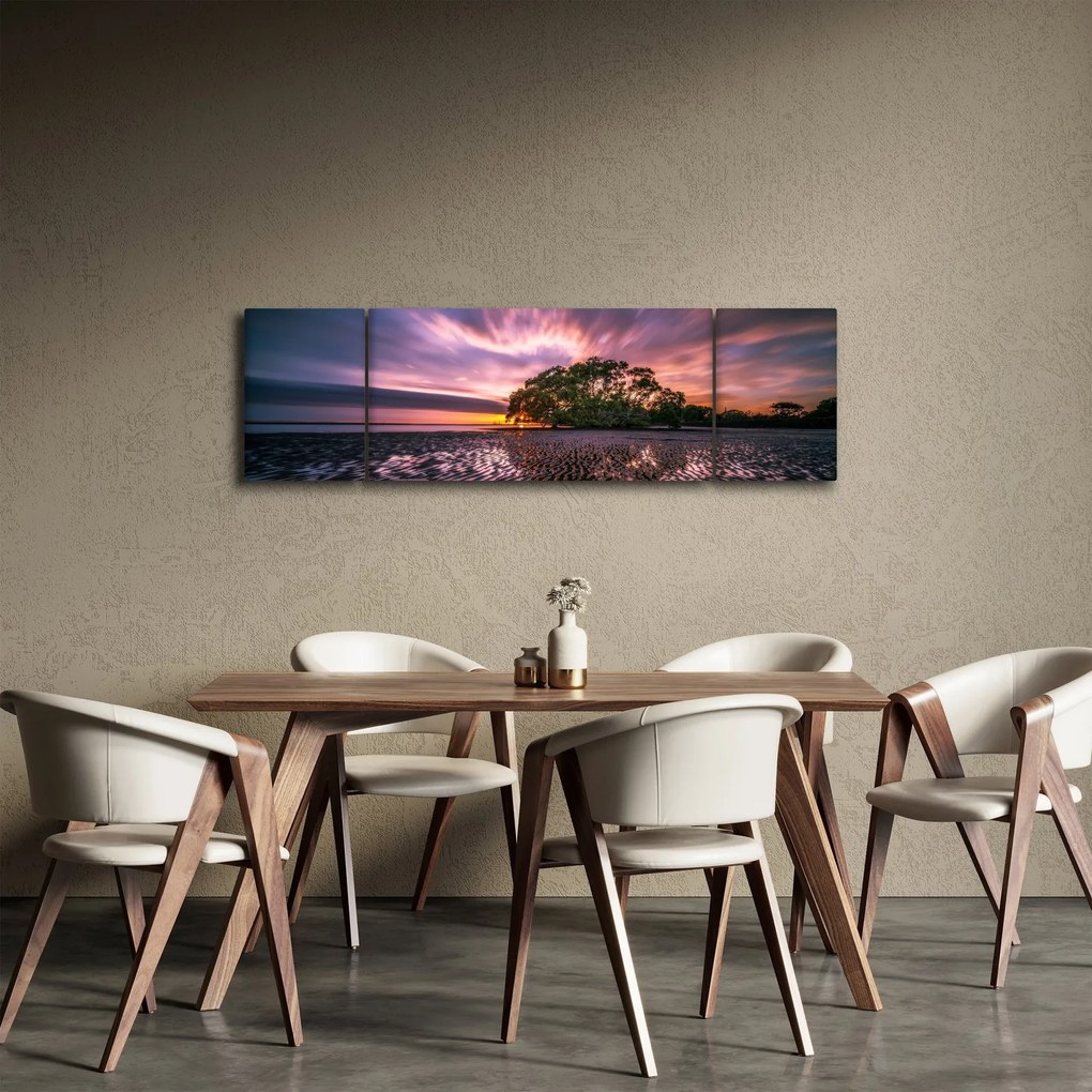 Obraz plaży o zachodzie słońca (170x50 cm)