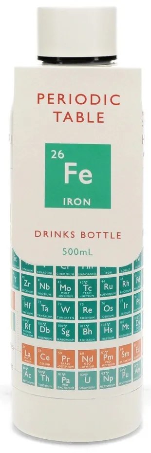Kremowa podróżna butelka ze stali nierdzewnej 500 ml Periodic Table – Rex London