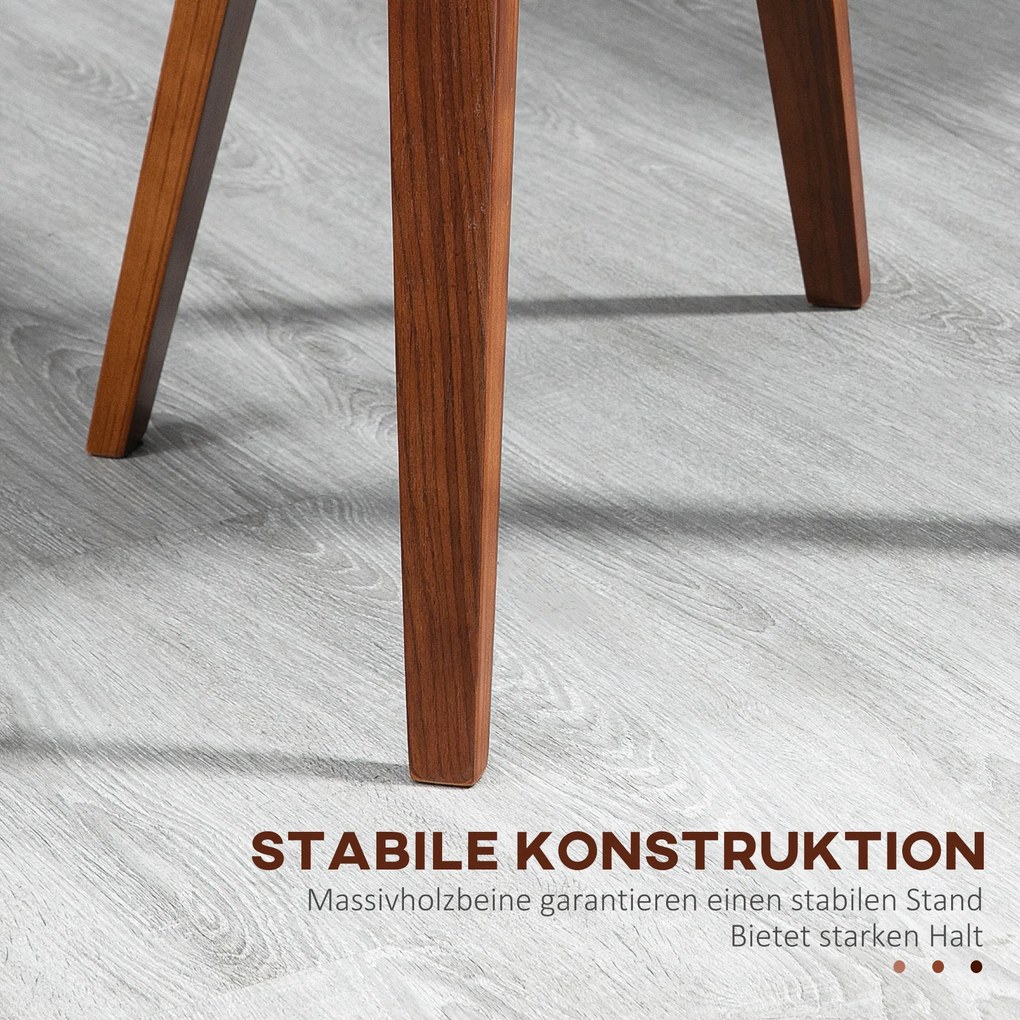 HOMCOM Zestaw 2 krzeseł do jadalni w stylu vintage, drewno, pokrycie z tkaniny, pianka, czarny