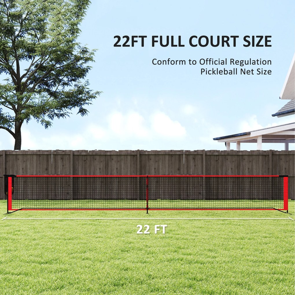 Zestaw do pickleballa SPORTNOW z siatką, stojakiem, piłkami, stalą, plastikiem, Czerwony