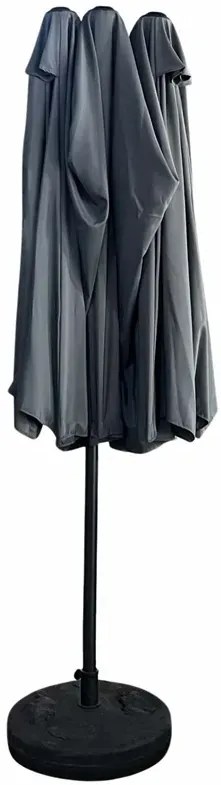 Ciemnoszary potrójny parasol ogrodowy H8-L35
