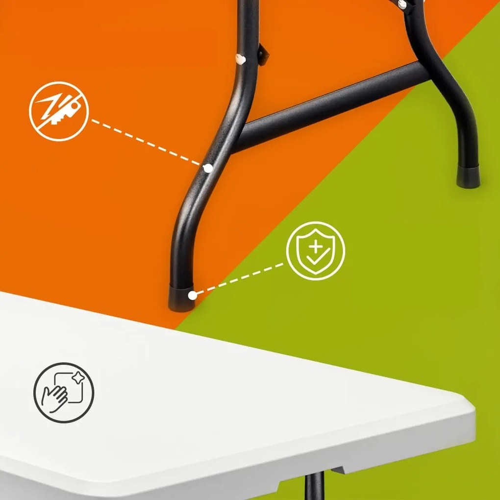 Bufetowy stół KAMIL składany, 76x183x74cm, biała Casaria