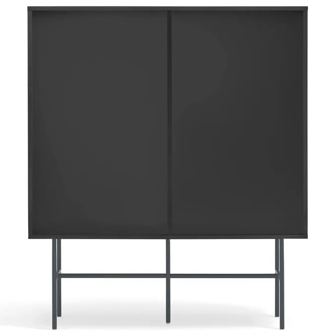 Czarno-antracytowa wysoka komoda z drzwiami przesuwnymi 120x140 cm Nube – Teulat