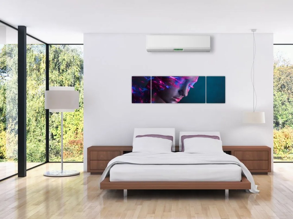 Błyszczący obraz kobiety (170x50 cm)