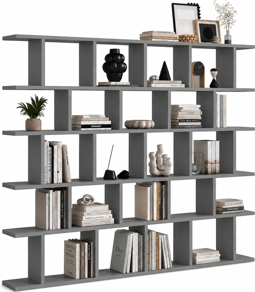Szary designerski regał biblioteczka na książki C7-E15