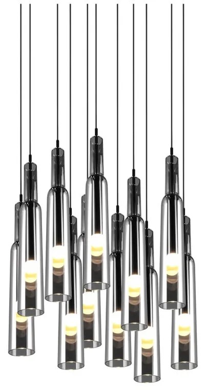 Lampa wisząca LED w kolorze srebra ze szklanym kloszem ø 50 cm Lucent – Trio Select