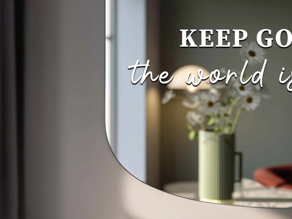 Naklejka na lustro S27 – KEEP GOING, the world is yours.