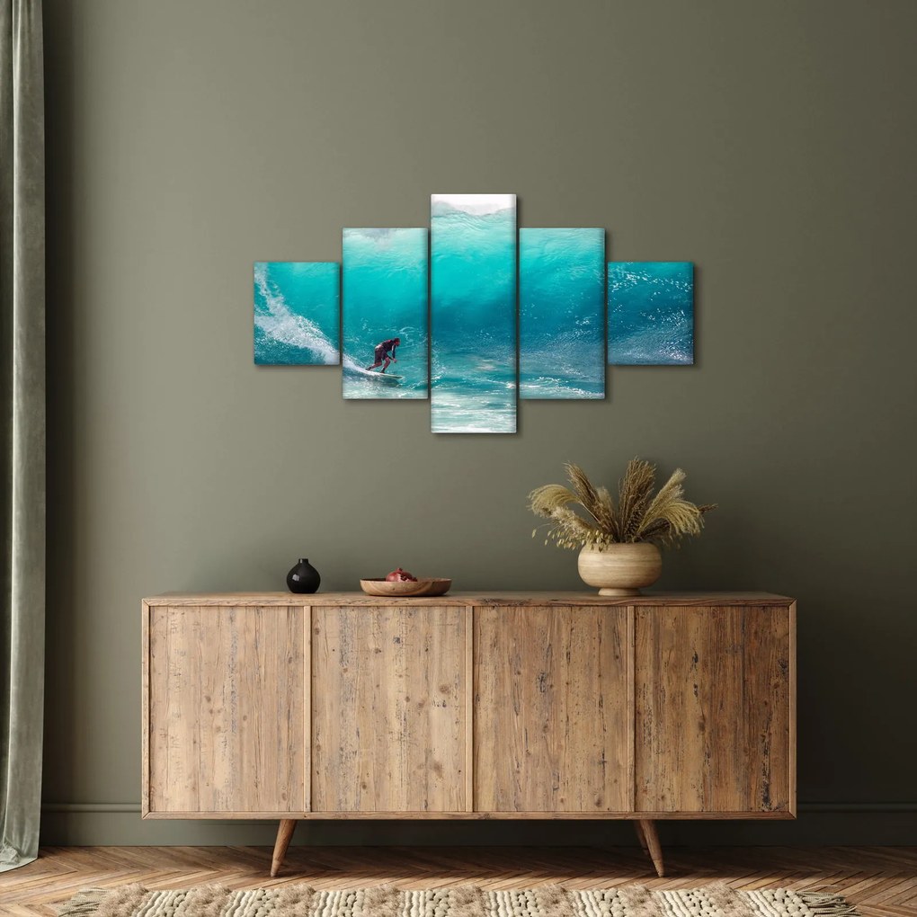 Obraz surfera na falach (125x70 cm)