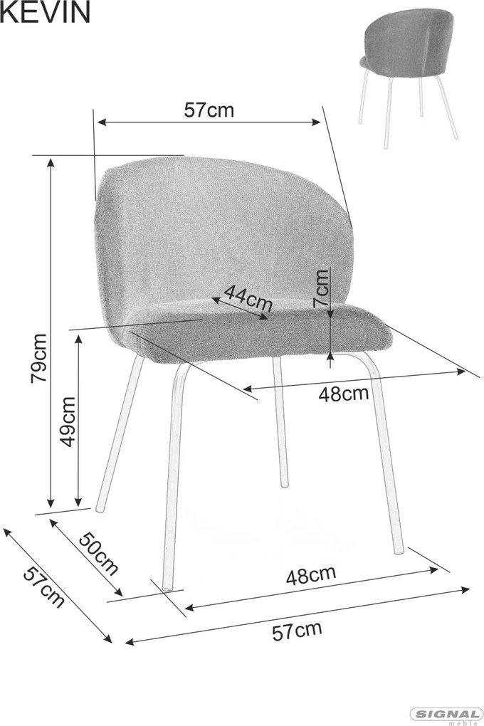 Krzesło do jadalni KEVIN VARDO szare