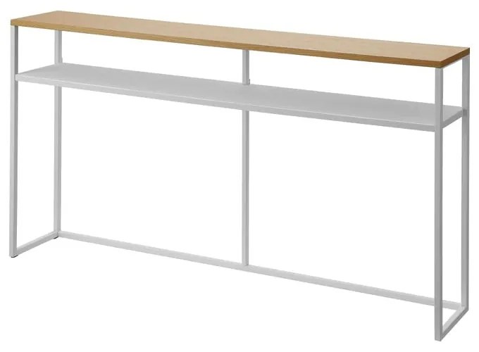 Biało-jasnobrązowa konsola w dekorze jesionu 20,5x126 cm Tower – YAMAZAKI