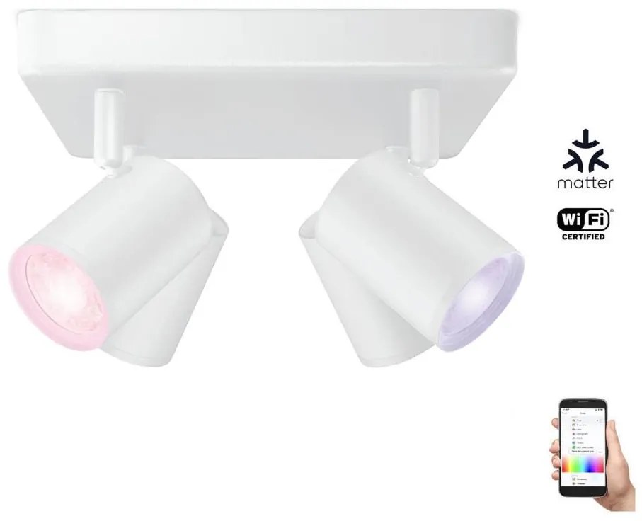 WiZ LED RGBW punktowe 4xGU10/4,9W/230V białe Wi-Fi, ściemnialne