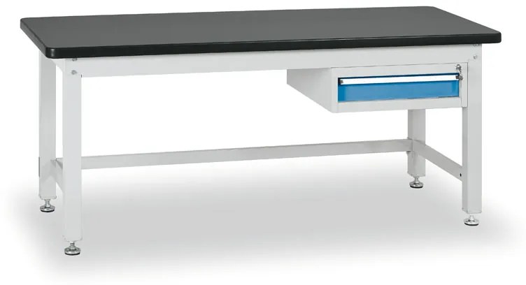 Stół warsztatowy BL z szafką na narzędzia, blat MDF + PCV, 1 szuflada, 1500 x 750 x 800 mm
