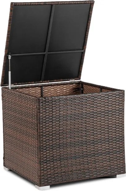 Zestaw Mebli Ogrodowych NEGRO Brązowy/Beżowy Narożnik Stolik Tarasowy Technorattan Nowoczesny